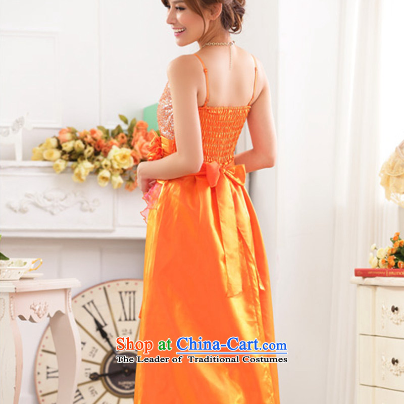 Hiv has been Qi Western upscale bare shoulders evening dress Sau San chairpersons on-chip performance female larger gown 9717A-1 orange are code F, HIV has been qi (aiyaqi) , , , shopping on the Internet