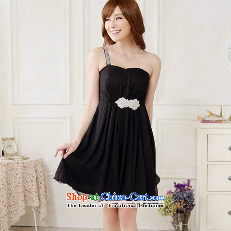 Hiv has stylish Appointments Qi Shoulder Drill on sexy shoulder evening dresses in larger apron skirt 9708A-1 dress black are already HIV F, Qi code (aiyaqi) , , , shopping on the Internet