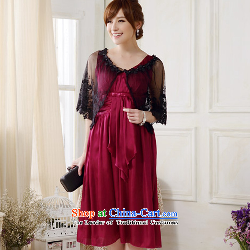 Hiv has been gathering packages in Europe Qi scoops evening dresses emulation in the large elegant silk skirt dress dresses 9808A-1  XXL, red HIV has been qi (aiyaqi) , , , shopping on the Internet