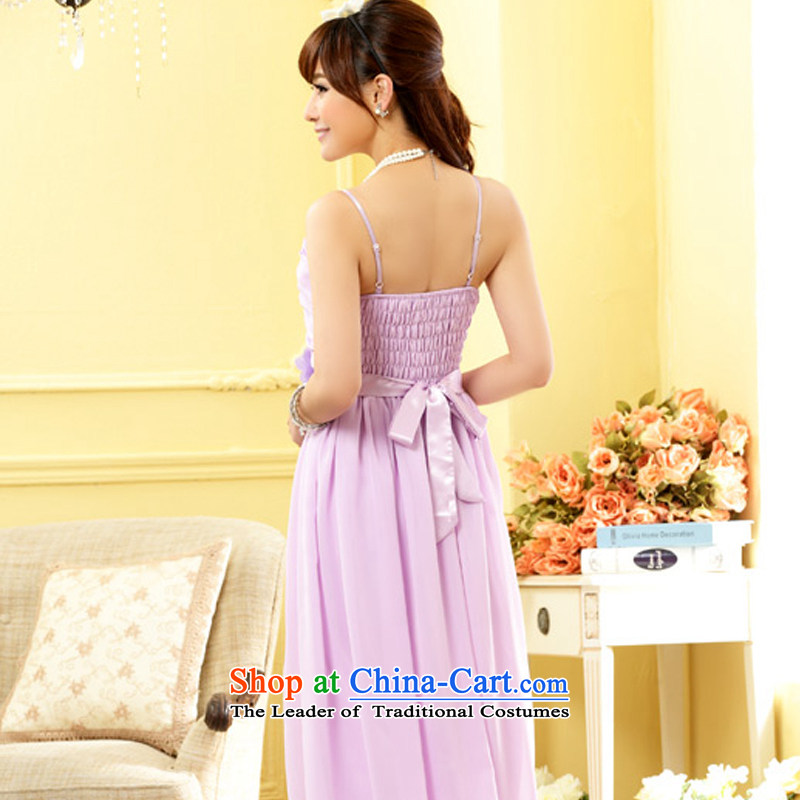 Hiv has stylish qi sister skirt bridesmaid flowers long version of the evening dresses chiffon larger dresses 9809A-1 purple are code F, HIV has been qi (aiyaqi) , , , shopping on the Internet