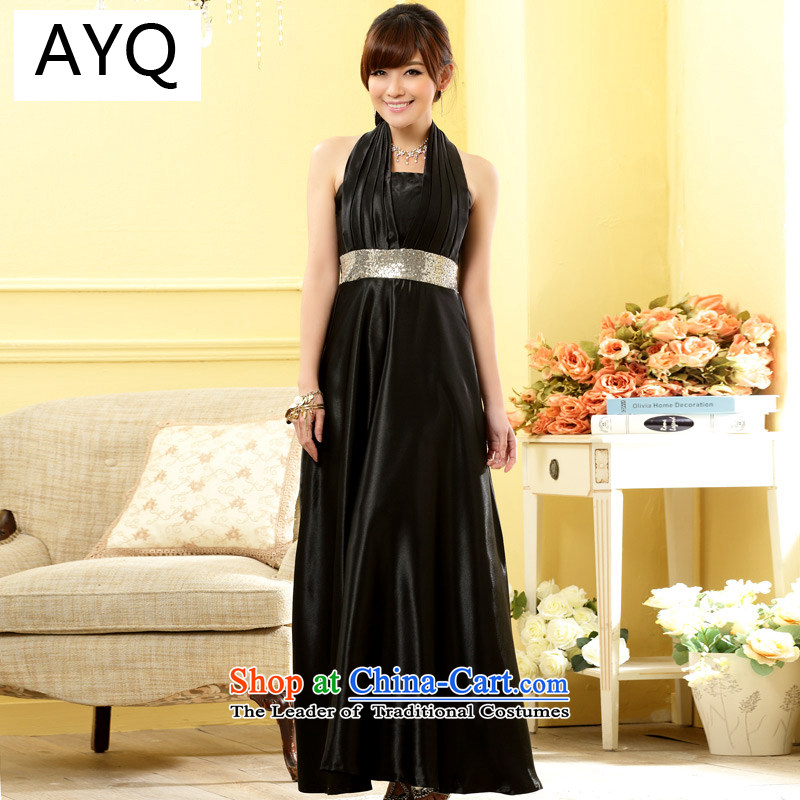 Hiv has been Qi Western Wind banquet noble a pearl thin waist gown dresses 9901A-1 black XXL