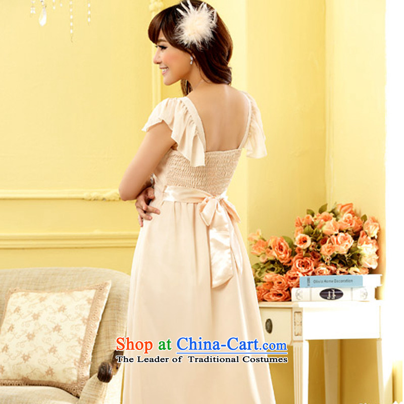 Hiv has been qi quality custom fine diamond link Foutune of black rotator cuff noble long version of the dress dresses 9802A-1 champagne color code F, HIV has been are Qi (aiyaqi) , , , shopping on the Internet