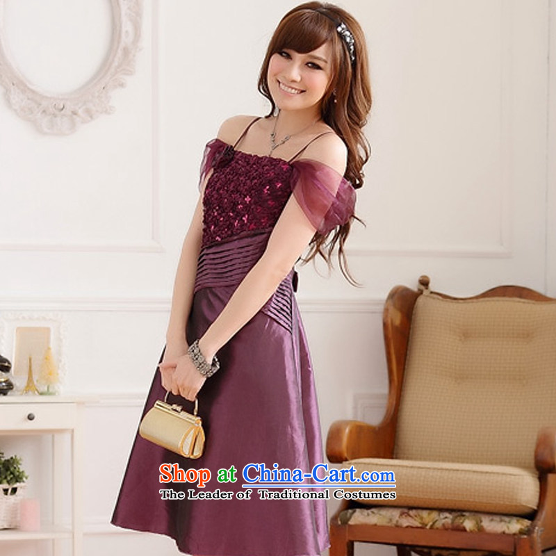 Hiv has been qi mini-shoulder strap with shoulder collapse palace two with pressure in the folds video thin dress skirt (removable)  has HIV XXL, 9222A-1 purple qi (aiyaqi) , , , shopping on the Internet