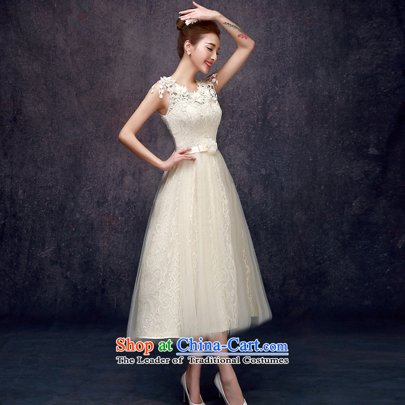 The privilege of serving the new 2015-leung Mr Ronald champagne color bridesmaid in long bridesmaid mission bridesmaids sister skirt small dress in champagne color) (F) 606 Long Chest tail L, wipe the privilege of serving-leung , , , shopping on the Internet