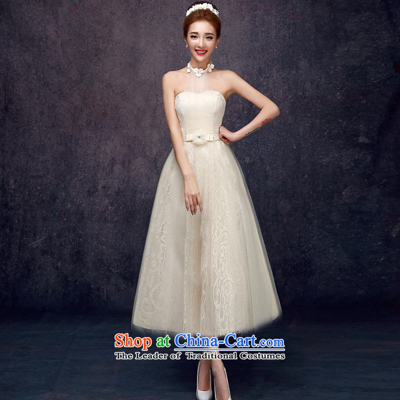 The privilege of serving the new 2015-leung Mr Ronald champagne color bridesmaid in long bridesmaid mission bridesmaids sister skirt small dress in champagne color) (F) 606 Long Chest tail L, wipe the privilege of serving-leung , , , shopping on the Internet