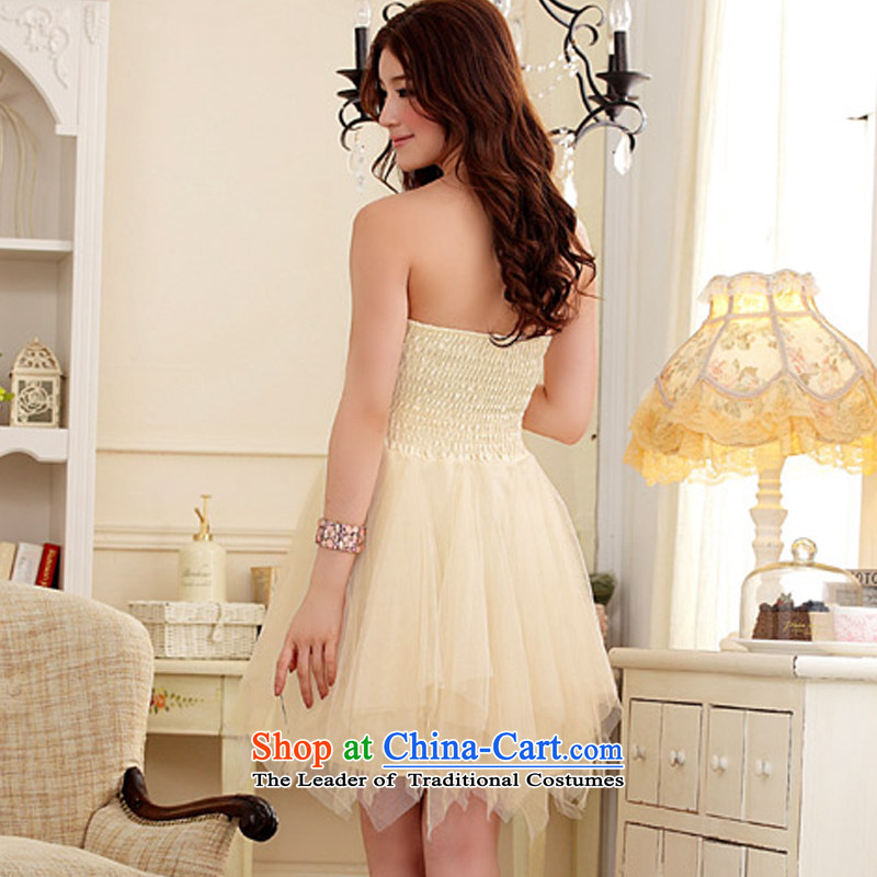 Hiv has been qi romantic honeymoon blossoms video does not rule under the thin end of the chest dress skirt (feed) 9103A-1 stealth  XXL, champagne color has been qi (aiyaqi hiv) , , , shopping on the Internet