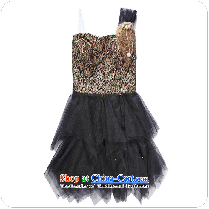Hiv has stylish qi shoulder Seto rabbit hair gauze princess dress dresses 9201A-1 Black XL Photo, prices, brand platters! The elections are supplied in the national character of distribution, so action, buy now enjoy more preferential! As soon as possible.