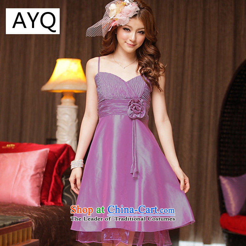 Hiv has been obsessed with winning pinch qi manually take dress dresses 8341-1 purple XXL