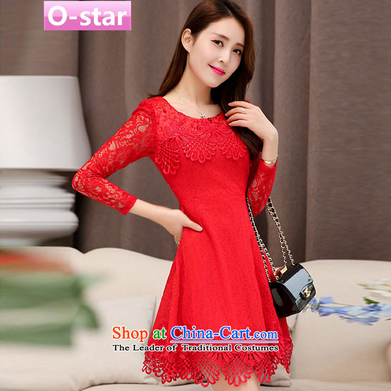 The spring and summer of 2015 New o-star, bridal dresses marriage dresses lace red packets, bows to shoulder short dress evening dresses betrothal service female Red 2 l,o-star,,, shopping on the Internet