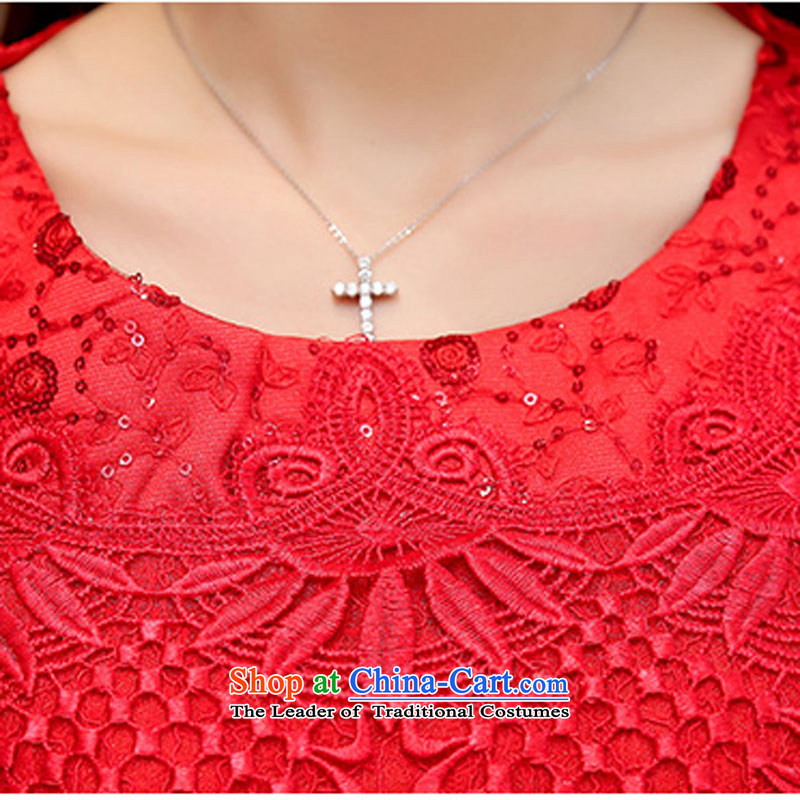 The spring and summer of 2015 New o-star, bridal dresses marriage dresses lace red packets, bows to shoulder short dress evening dresses betrothal service female Red 2 l,o-star,,, shopping on the Internet