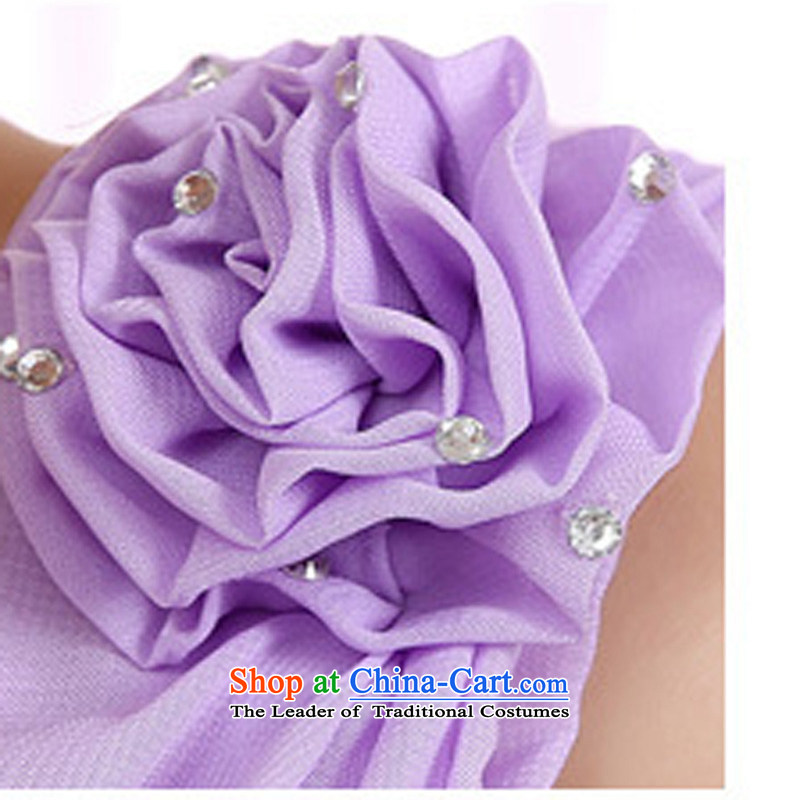 158 and the 2015 Korean version long version bridesmaid sister goddesses shoulder chiffon Sau San long skirt celebration small dress code  F,JK2.YY,,, are purple shopping on the Internet