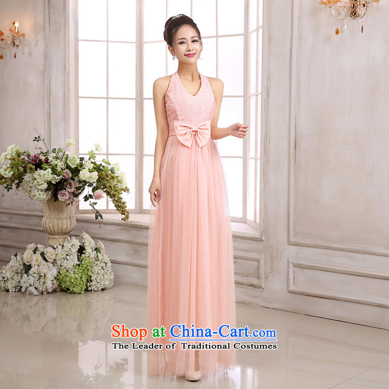 158 and the 2015 Korean elegance and sexy large V-Neck back up large waist bow tie lace spell gauze long festival gathering of dress depending on service small bridesmaid champagne color code  F,JK2.YY,,, are shopping on the Internet