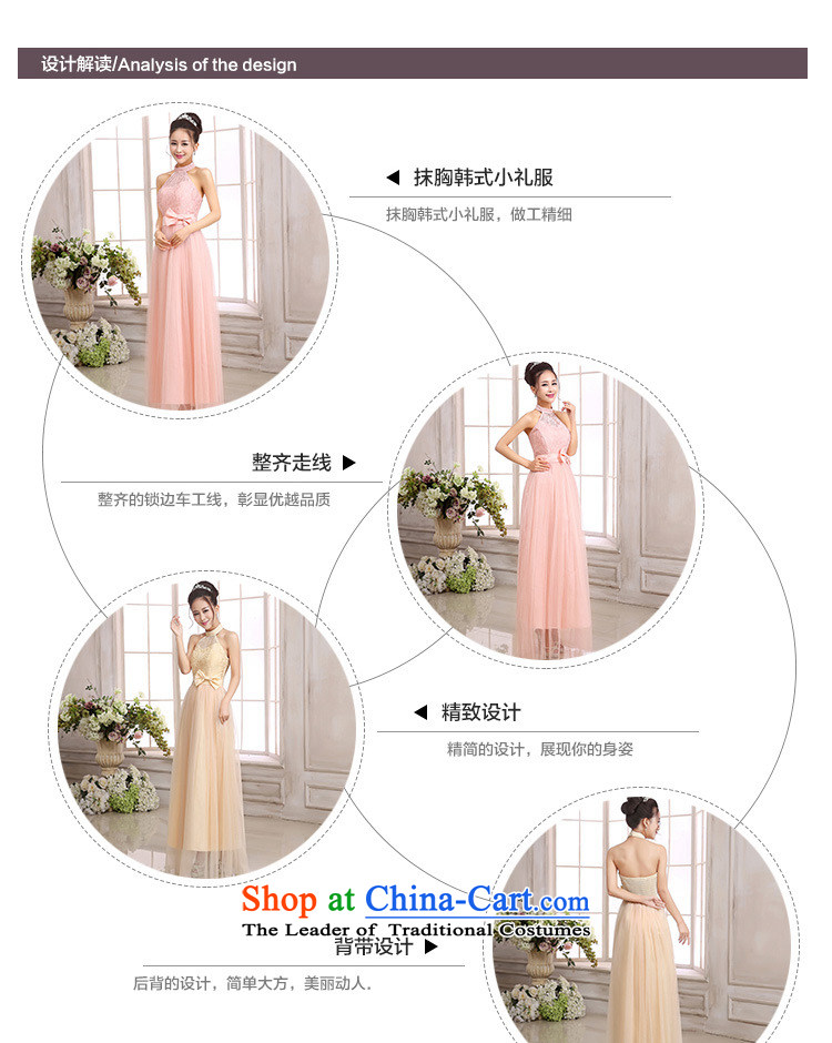The Korean version of the goddess van 2015 temperament Sin-wai neck back bare shoulders pink dresses bride evening small festivals show long version of the dresses champagne color code  F pictures are, prices, brand platters! The elections are supplied in the national character of distribution, so action, buy now enjoy more preferential! As soon as possible.