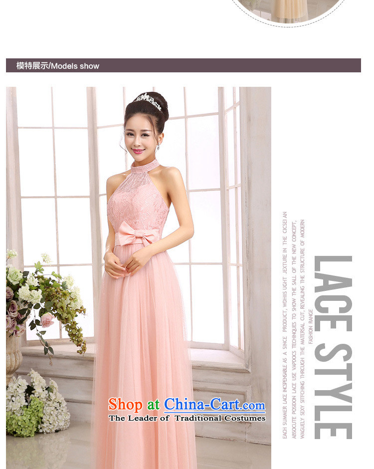 The Korean version of the goddess van 2015 temperament Sin-wai neck back bare shoulders pink dresses bride evening small festivals show long version of the dresses champagne color code  F pictures are, prices, brand platters! The elections are supplied in the national character of distribution, so action, buy now enjoy more preferential! As soon as possible.
