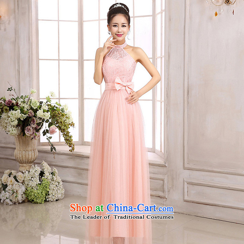 The Korean version of the goddess van 2015 temperament Sin-wai neck back bare shoulders pink dresses bride evening small festivals show long version of the dresses champagne color code  F,JK2.YY,,, are shopping on the Internet