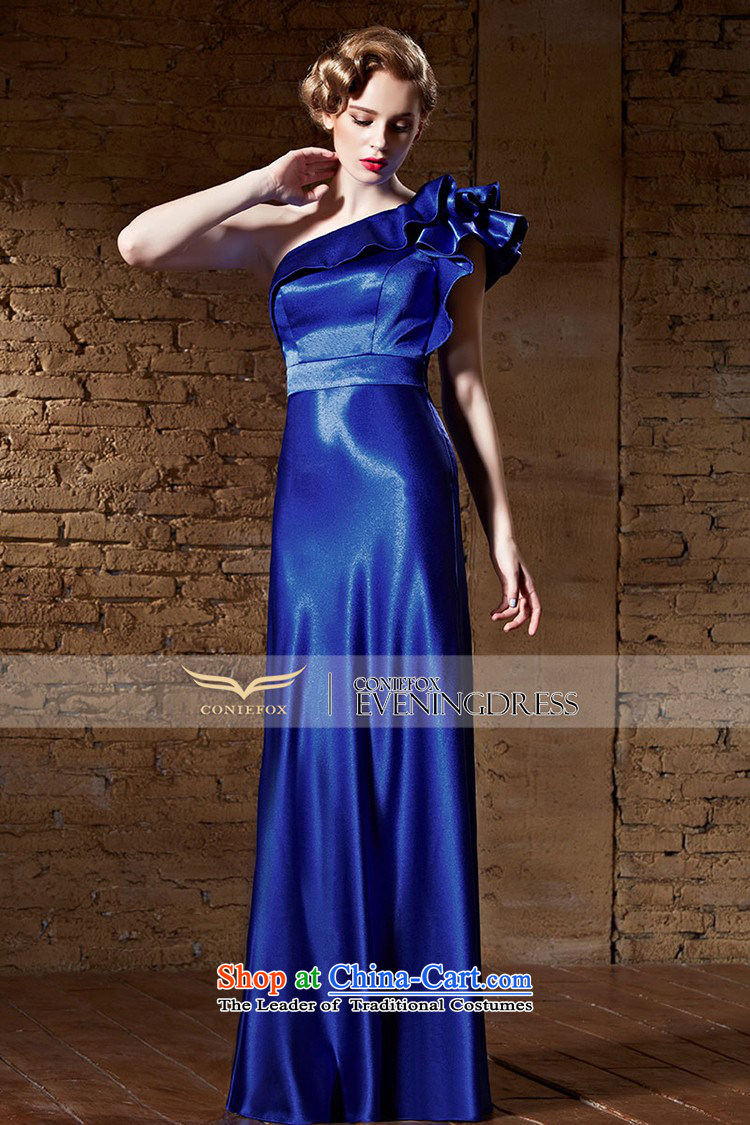 Creative New 2015 FOX evening dress blue shoulder dress long gown evening banquet service reception dress annual bows presided over 30855 deep blue dress XXL picture, prices, brand platters! The elections are supplied in the national character of distribution, so action, buy now enjoy more preferential! As soon as possible.