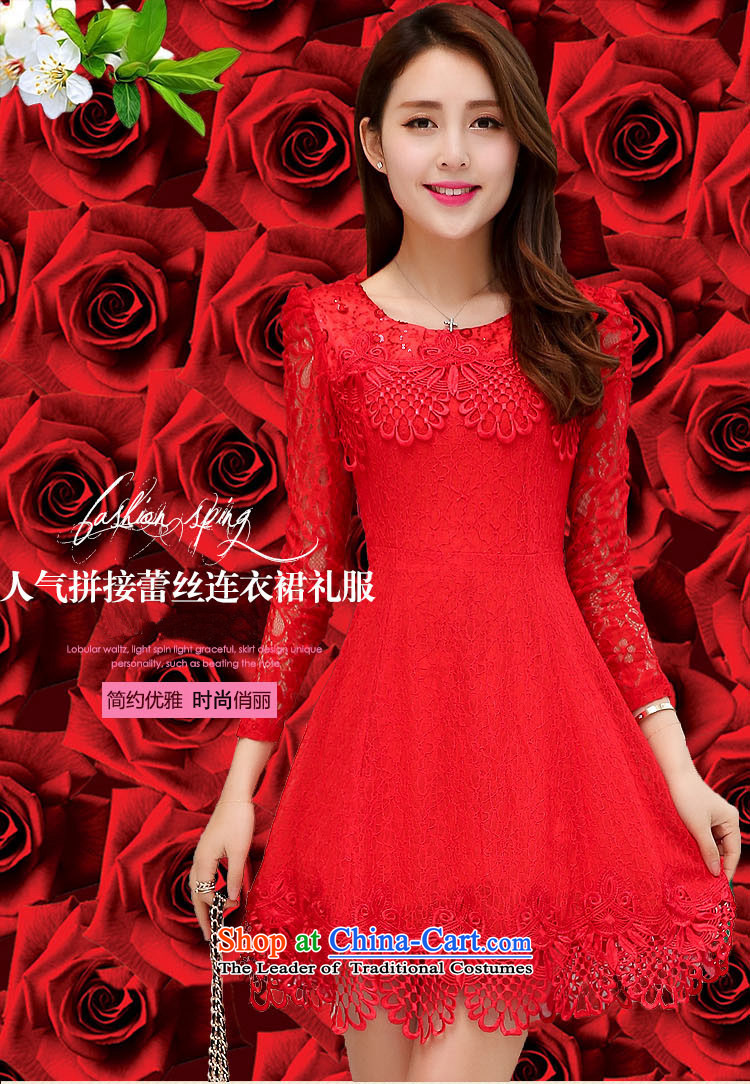 Rui Zhu 2015 new bows services marriages wedding fashion summer short of red double-shoulder dress lace video thin red L picture, prices, brand platters! The elections are supplied in the national character of distribution, so action, buy now enjoy more preferential! As soon as possible.
