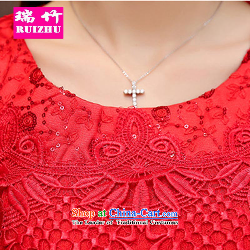 Rui Zhu 2015 new bows services marriages wedding fashion summer short of red double-shoulder dress lace video thin red , L, Rui Zhu (RUIZHU) , , , shopping on the Internet