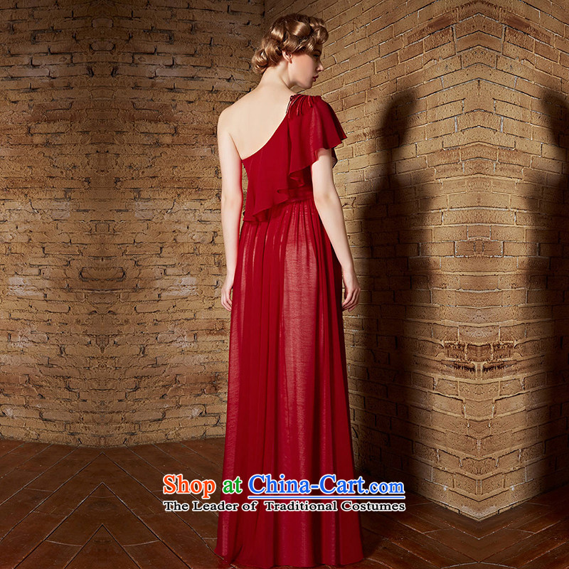 Creative Fox evening dresses 2015 new red sexy shoulder dress wedding dress long evening dress evening banquet bows service long skirt 30891 Red Fox (coniefox S creative) , , , shopping on the Internet