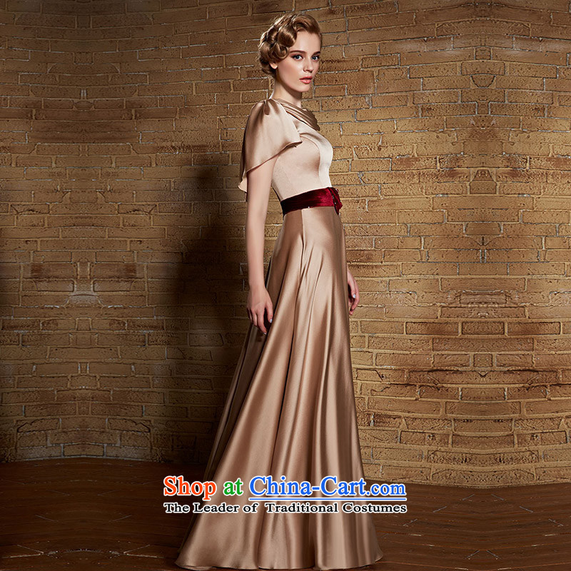 Creative Fox evening dress Top Loin of graphics and slender, dress banquet bride bows dress long skirt gold dress female annual chairpersons evening dress 308.8 apricot XXL, creative Fox (coniefox) , , , shopping on the Internet