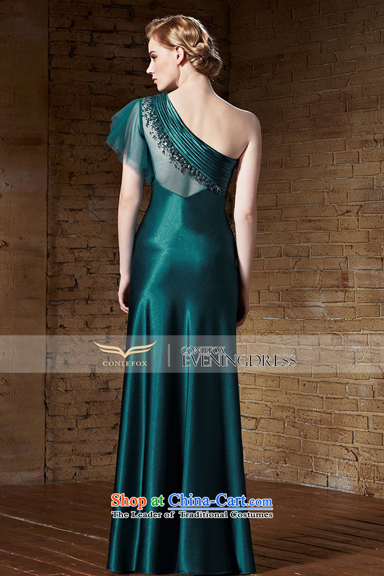 Creative Fox evening dresses 2015 new elegant long single shoulder belt evening dress high service banquet dress annual meeting of the bows of dress long skirt 82163 dark green M pictures, prices, brand platters! The elections are supplied in the national character of distribution, so action, buy now enjoy more preferential! As soon as possible.