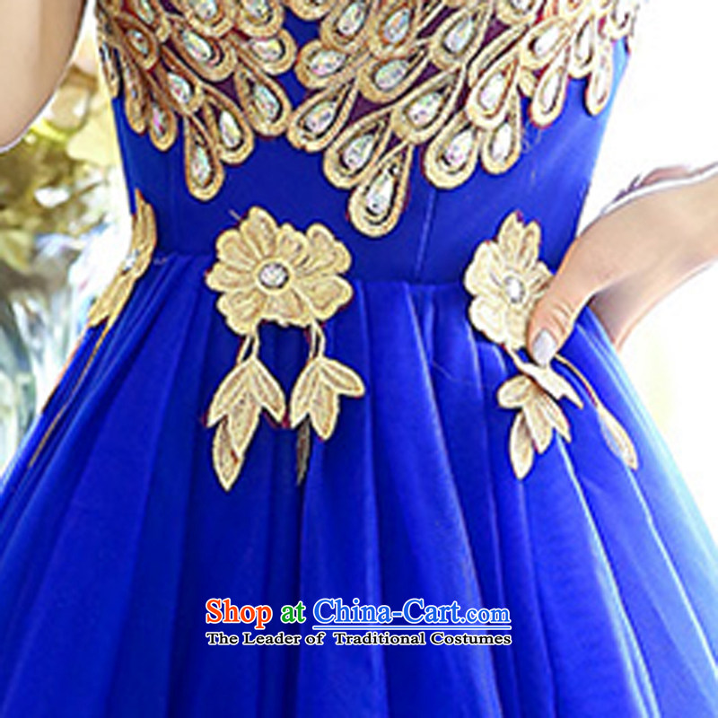 Lozet 2015 Spring new women's bride bridesmaid dress stylish peacock patterns of Sau San bon bon skirt dress dresses , royal blue lozet (ROLUZEE) , , , shopping on the Internet