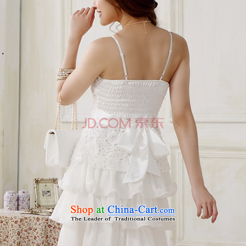 Hiv has large Qi's sweet lace straps princess skirt dinner appointment cake adult small dress dresses 9909A-1 White XL, HIV has been qi (aiyaqi) , , , shopping on the Internet