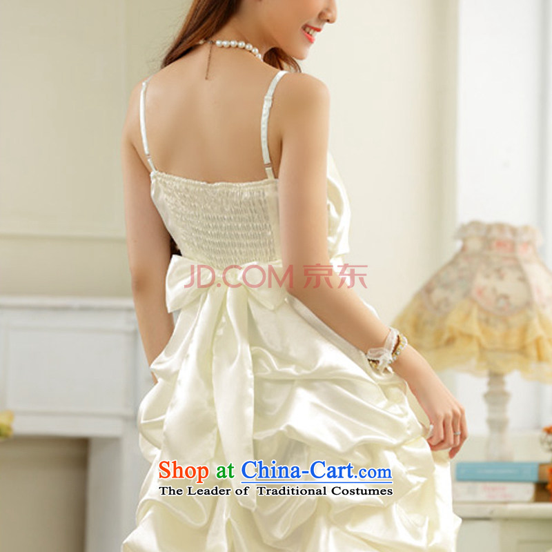 Hiv has been qi bridesmaid evening dress strap from the lifting strap is wrinkled skirt lanterns skirt auspices show small dress dresses 9726B-1  XXL, white HIV has been qi (aiyaqi) , , , shopping on the Internet
