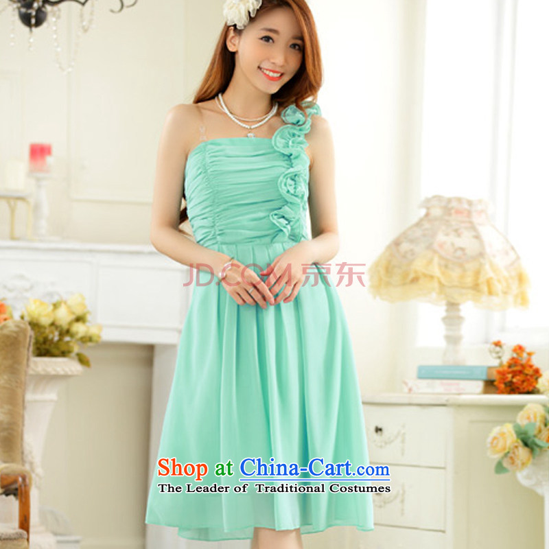 Hiv has been qi spring and summer Korea version thin shoulder chiffon small dress bridesmaid show services marriage xl strap dresses , are blue 9831A-1 HIV has been qi (aiyaqi) , , , shopping on the Internet