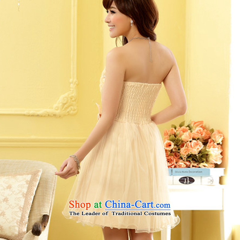 Hiv has been qi sweet blossoms Bow Tie Sau San lace small dress bridesmaid sister skirt (addition) 9704A-1 stealth  XXL, champagne color has been qi (aiyaqi hiv) , , , shopping on the Internet