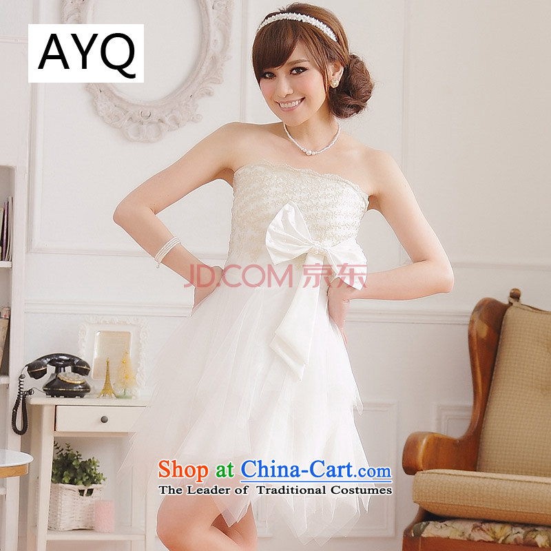 Hiv has anointed Foutune of qi chest dress skirt bridesmaid dress Sau San Bow Tie _Princess Pearl of the clause to the invisible_ will white 9106A-1