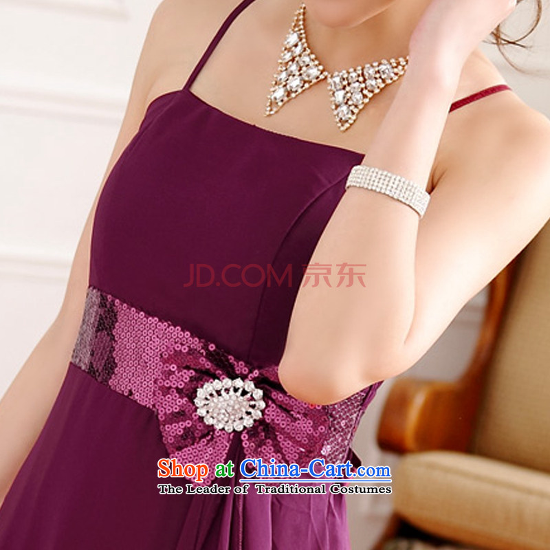 Hiv has big on Europe and the qi drill bride betrothal toasters evening dresses bridesmaid ultra-long skirt 9212A-1  XXL, purple (aiyaqi HIV has been qi) , , , shopping on the Internet