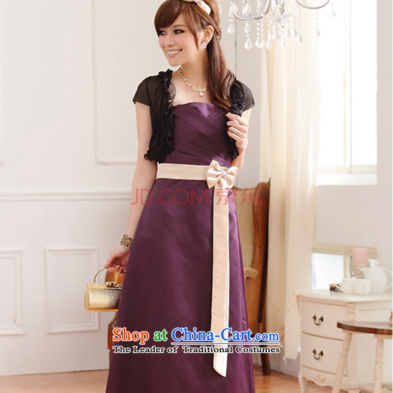Hiv has been qi pressure folds spell color bow tie banquet betrothal long evening dresses and chest dresses bridesmaid skirt 9502A-1 purple XL, HIV has been qi (aiyaqi) , , , shopping on the Internet