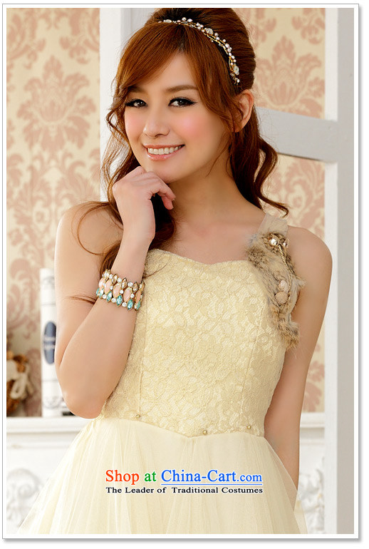 Hiv has been Qi Korean single shoulder rabbit hair bon bon bridal dresses marriage gauze lace larger bows 9201A-1 serving champagne color XL Photo, prices, brand platters! The elections are supplied in the national character of distribution, so action, buy now enjoy more preferential! As soon as possible.