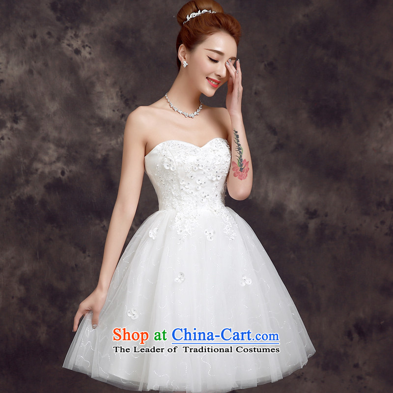 The new summer and fall of 2015 bridesmaid mission sister mission bride Wedding Dress Short of small dress uniform white 2XL, bows of service-leung , , , shopping on the Internet