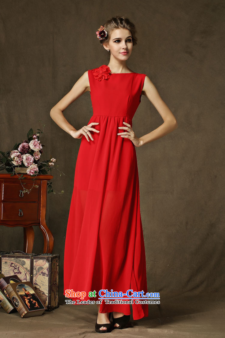 Yi God spring and summer 2015 and sexy side of the forklift truck to drag spend shoulder long skirt Sau San video thin dresses dinner with red M pictures, 8133# price, brand platters! The elections are supplied in the national character of distribution, so action, buy now enjoy more preferential! As soon as possible.