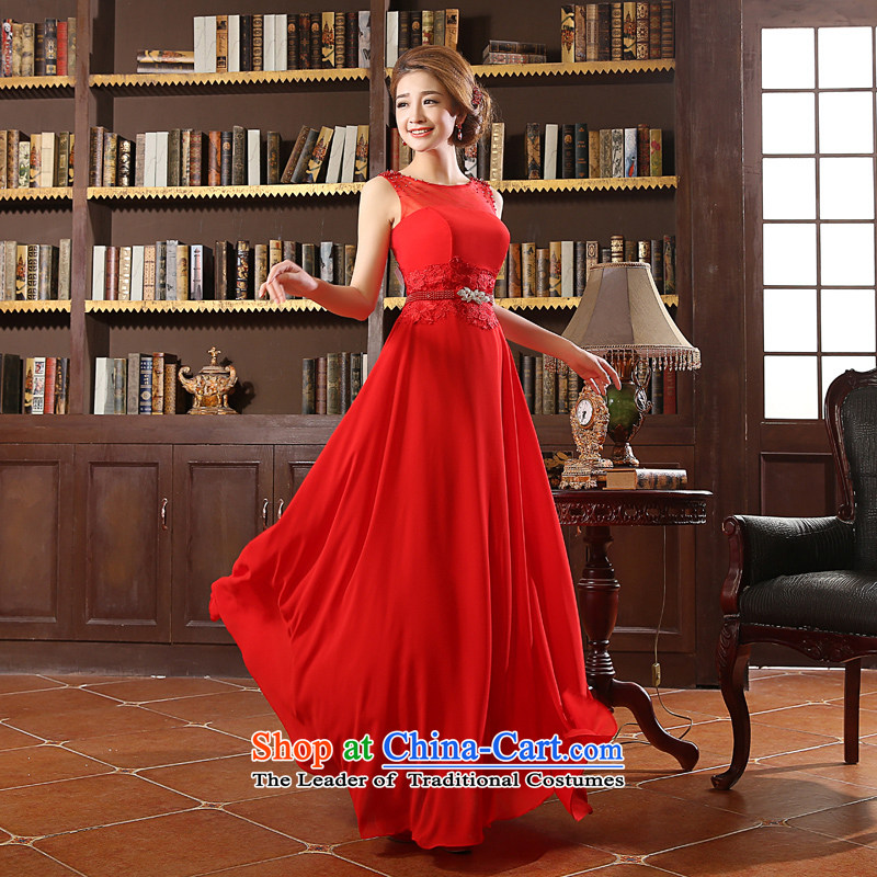 Wedding dresses new stylish 2014 Red bridesmaid bride long marriage bows DRESS?CODE RED M