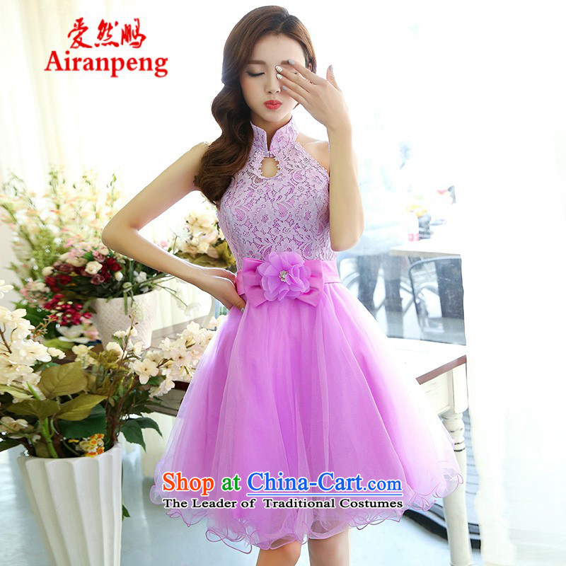 Love So Peng moderator evening dress Company Annual Spring 2015 new bride bows services bon bon skirt bridesmaid Dress Short of a light purple to size a made-to-customer does not support replacement