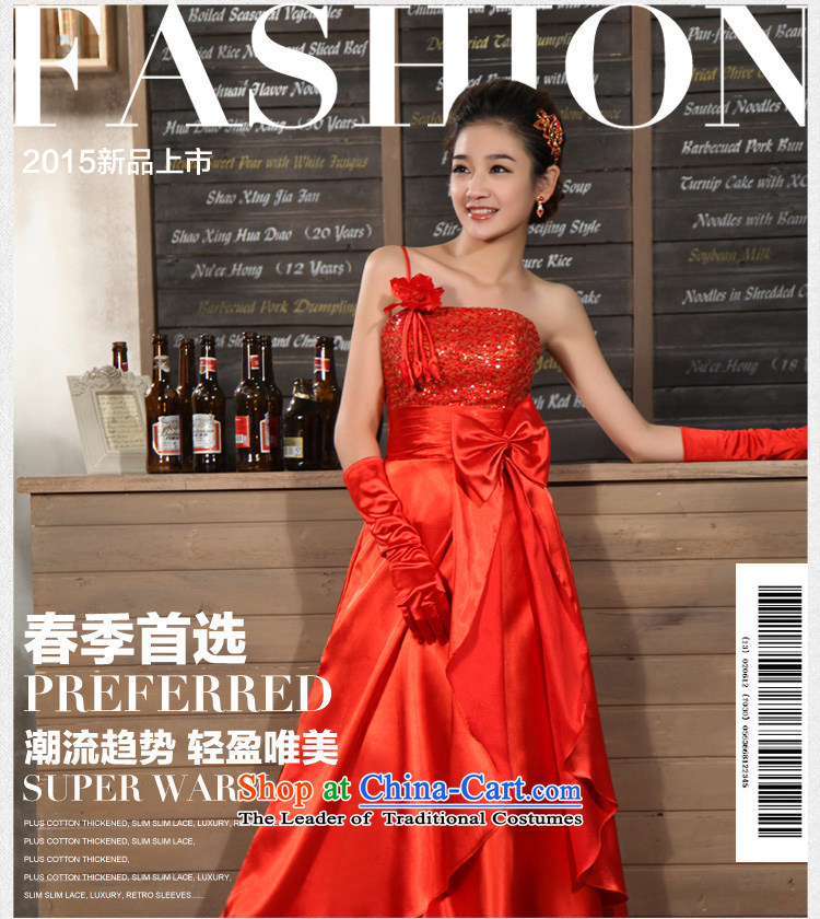 The Korean version of the new 2015 anointed chest wedding dress shoulder bridal dresses bows stage performances Sau San Red L code picture, prices, brand platters! The elections are supplied in the national character of distribution, so action, buy now enjoy more preferential! As soon as possible.