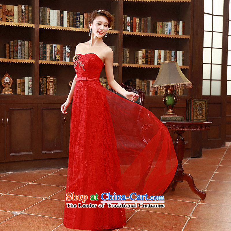 The Korean version of 2015 and chest embroidery bride bridesmaid mission red long marriage bows dress code, Hyatt Regency Red L the married arts , , , shopping on the Internet