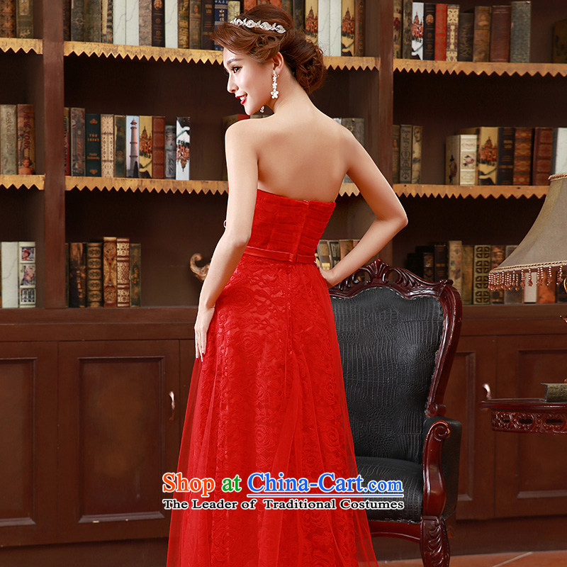 The Korean version of 2015 and chest embroidery bride bridesmaid mission red long marriage bows dress code, Hyatt Regency Red L the married arts , , , shopping on the Internet