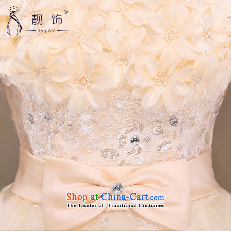 The new 2015 International Friendship bridesmaid services Korean short of the chest and dress skirt sweet drink service bride flowers champagne color made does not support replacement of talks trim (JINGSHI) , , , shopping on the Internet