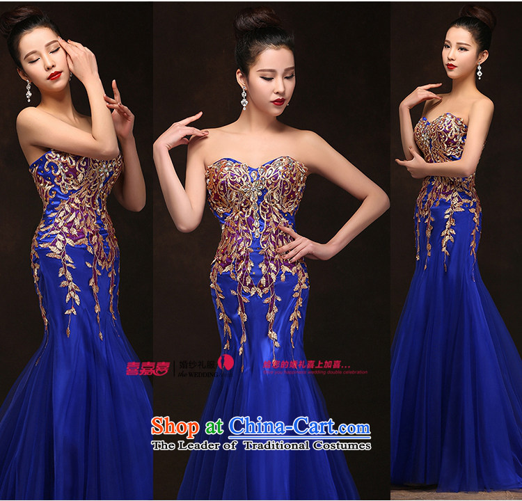 Hei Kaki 2015 new bows dress Korean anointed chest dress crowsfoot annual meeting was chaired by performing dress skirt  DJ26 BLUE XXL picture, prices, brand platters! The elections are supplied in the national character of distribution, so action, buy now enjoy more preferential! As soon as possible.