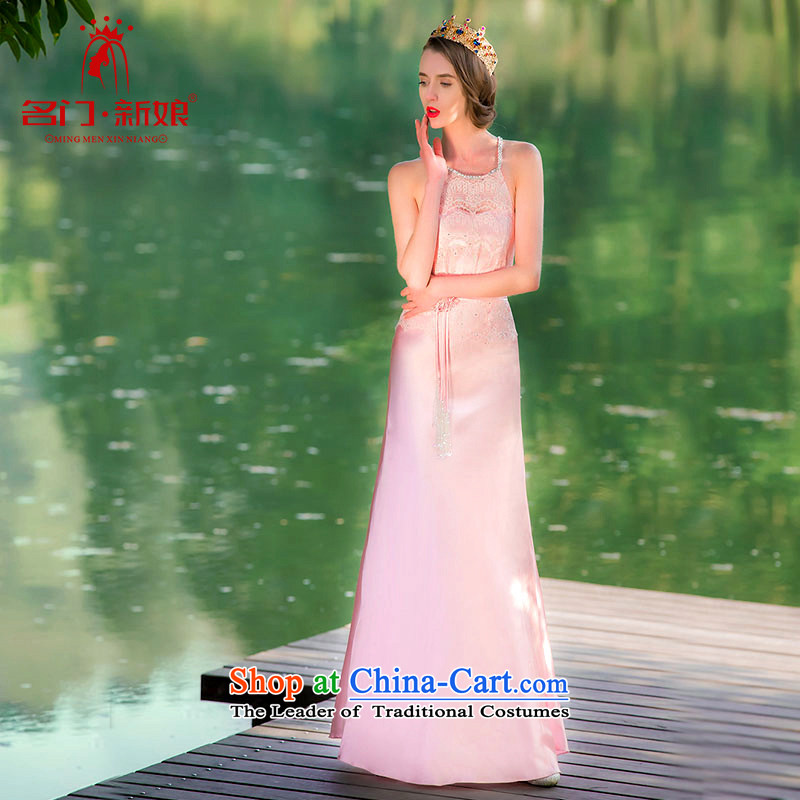 A new bride 2015 Pink dresses sweet lace dress elegant long 703 M