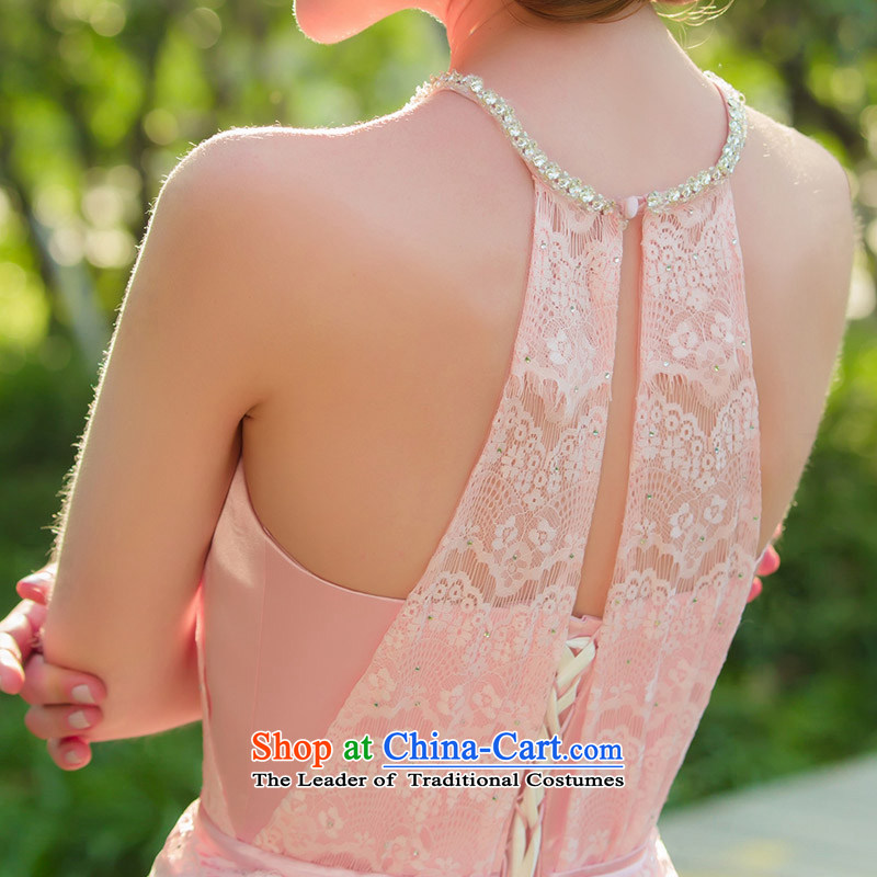 A new bride 2015 Pink dresses sweet lace dress elegant long 703 M, a bride shopping on the Internet has been pressed.