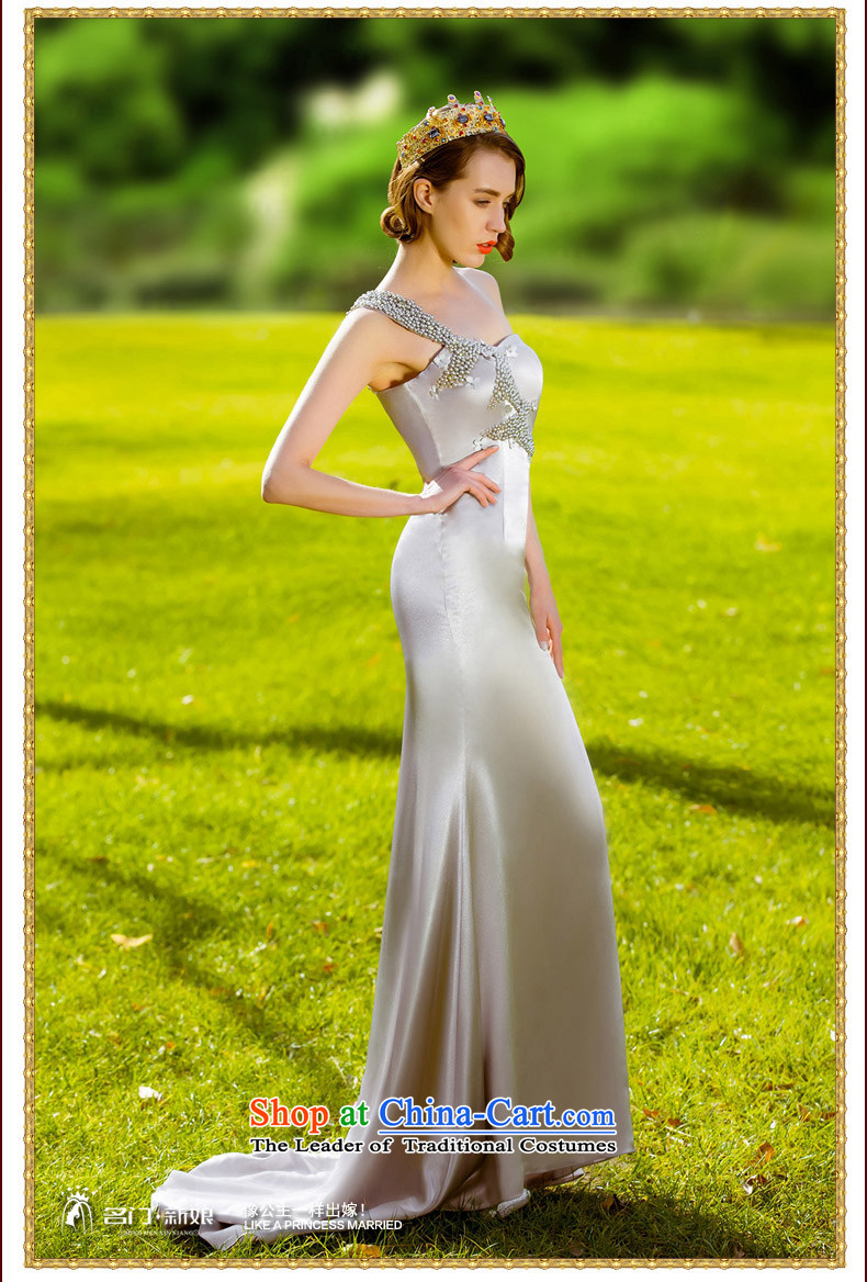 A new bride 2015 Silver elegant dress small trailing dress shoulder elegant dress 695 S picture, prices, brand platters! The elections are supplied in the national character of distribution, so action, buy now enjoy more preferential! As soon as possible.