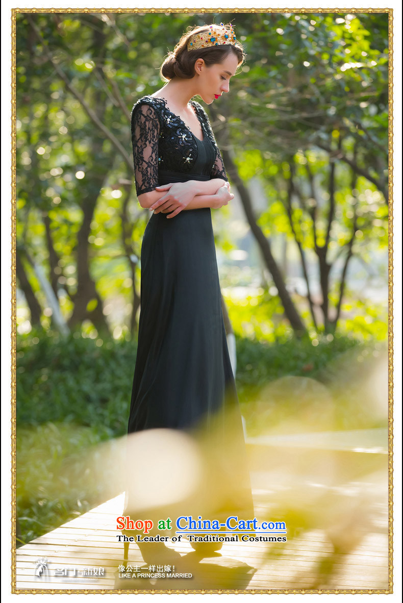 A new dresses bride 2015 dinner serving long black dress, fifth cuff lace 581 M picture, prices, brand platters! The elections are supplied in the national character of distribution, so action, buy now enjoy more preferential! As soon as possible.
