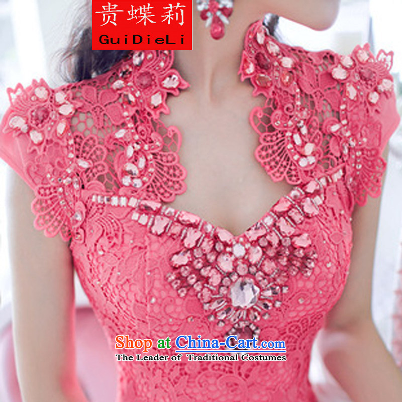 The butterfly li 2015 Diamond Lace Embroidery in red envelopes and dresses evening dresses in RED M, the butterfly (guidieli) , , , shopping on the Internet