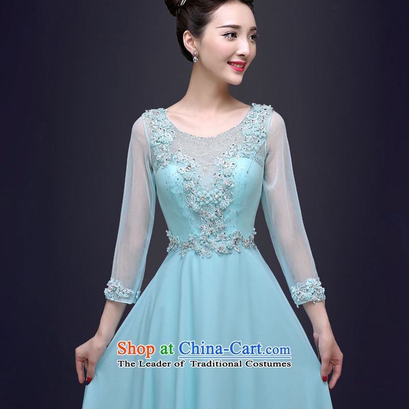 The privilege of serving-leung, the summer and fall of 2015 new stylish Banquet exclusive evening dress Sau San Ms. long gown skyblue 2XL, moderator of service-leung , , , shopping on the Internet