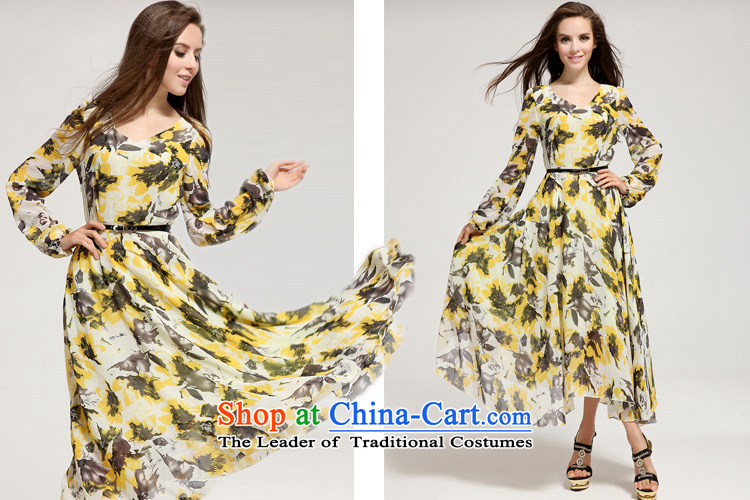 Gibez Card Dili spring and summer real concept long-sleeved premium Korean leaves stamp large dresses Wong To Suit M pictures, Lap price, brand platters! The elections are supplied in the national character of distribution, so action, buy now enjoy more preferential! As soon as possible.